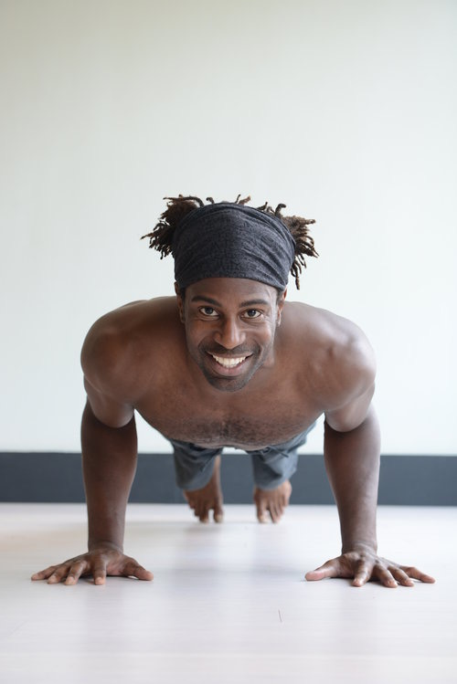 Man doing plank.